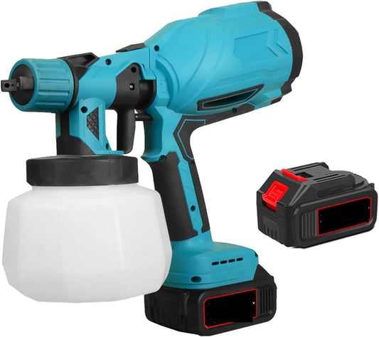 Pistola para Pintar Eléctrica Inalámbrica 18V con Doble Batería y 1000ml de Capacidad